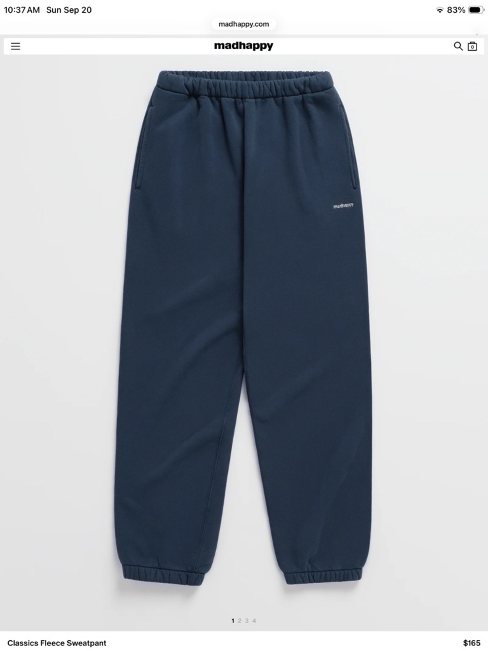 Madhappy Navy Fleece Jogger Sweatpants